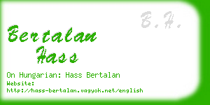 bertalan hass business card